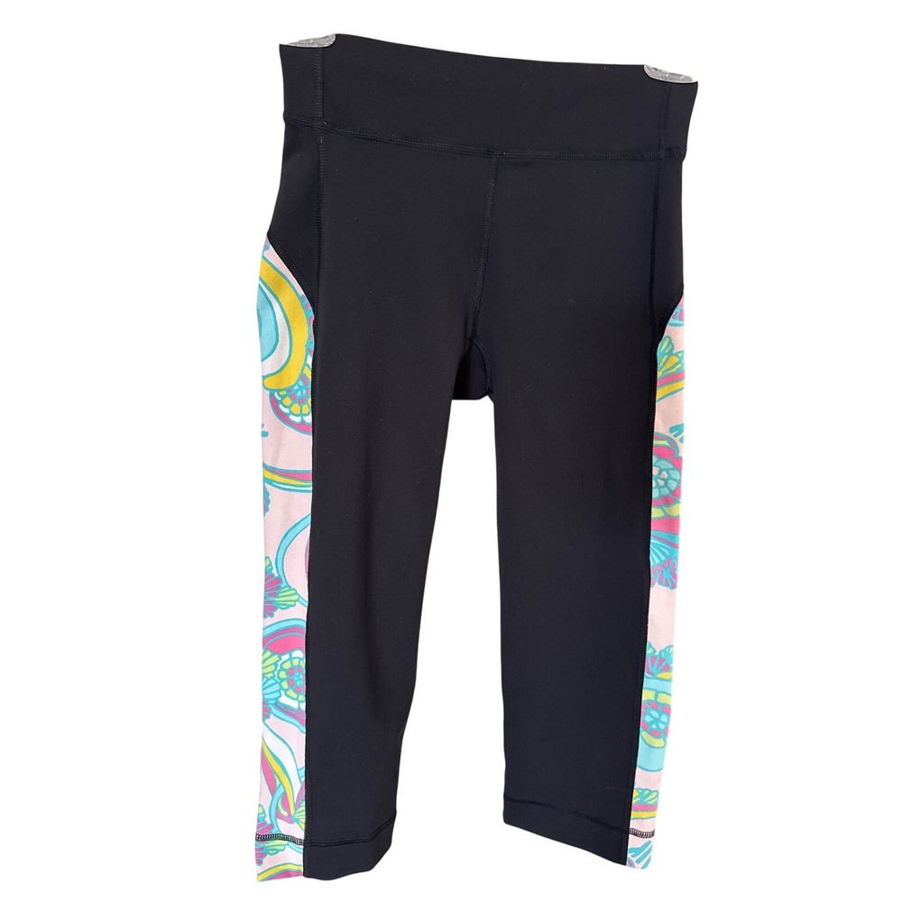 Women's Lilly Pulitzer Luxlethic Blacl Nylon Spandex‎ Cropped Legging size XS